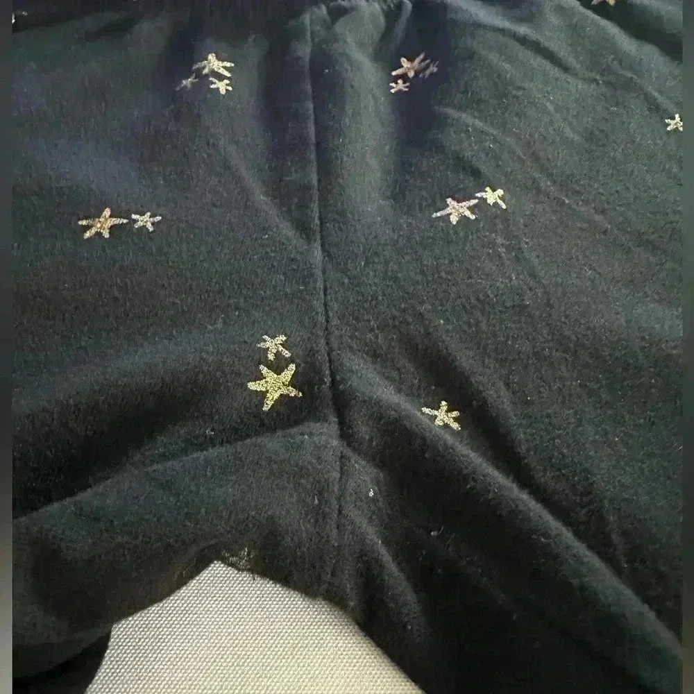 Cat & Jack Girl's Foil Star Black Leggings (613)